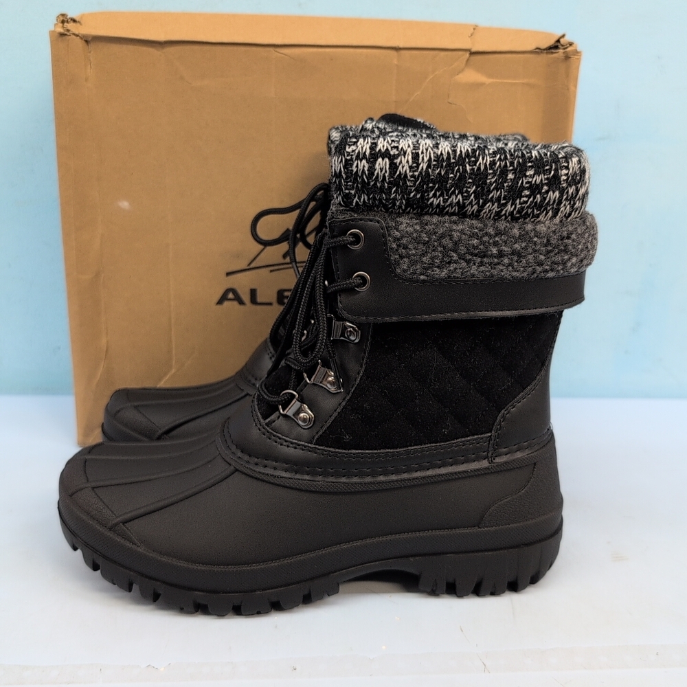 Aleader Women's Waterproof Insulated Snow Laced Boots US 10 Black - Picture 3 of 13